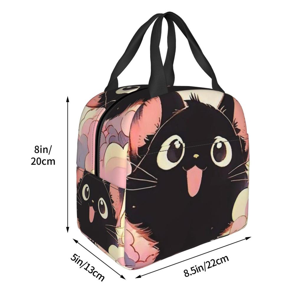 Night Black Cat On The Clouds Insulated Lunch Bag for Women Children Portable Food Boxes Thermal Lunch Box Tote