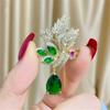 Exquisite  Wheat Ear Brooch For Women  Water Droplets On Leaves Shape Brooch Clothing Cheongsam Accessories
