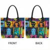  Artistic Abstract Faces Print Tote Bag Large Casual Daily Shoulder Handbag for Women