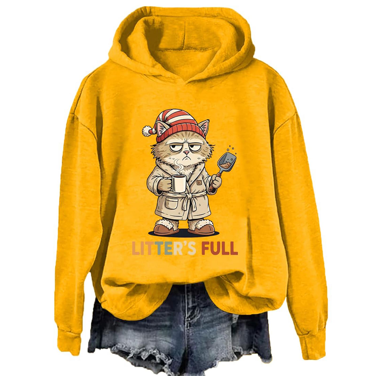 

Женская модная повседневная толстовка с длинным рукавом, принтом и круглым вырезом XL жёлтый