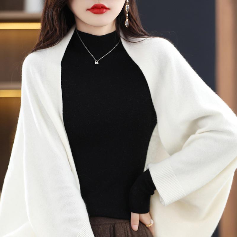 Women's Spring/Autumn Wool Knit Cardigan Cloak Sweater Shawl