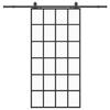 VidaXL Porte coulissante kit de quincaillerie noir 102x205cm verre ESG, porte intérieure, porte de grange intérieure, porte 3375935