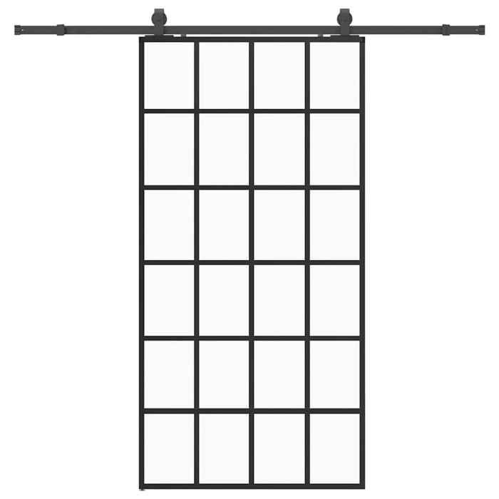 VidaXL Porte coulissante kit de quincaillerie noir 102x205cm verre ESG, porte intérieure, porte de grange intérieure, porte 3375935
