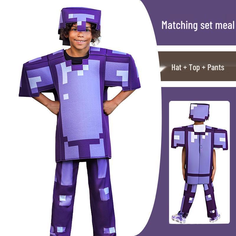 My World Minecraft Diamond Armor Cosplay Costume for Halloween
