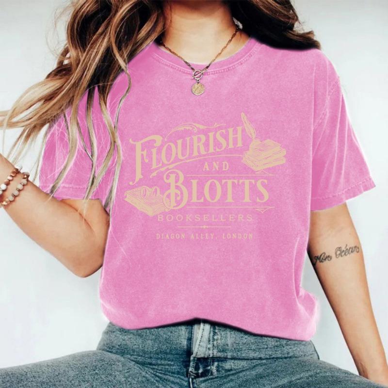 Women's Pure Cotton Washed and Aged Short-sleeved Fashionable T-shirt