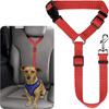 Nylon Two-in-one Dog Car Seat Belt Adjustable Dog Harness Collar Pet Accessories Dog Lead Leash Backseat Safety Belt Solid Color