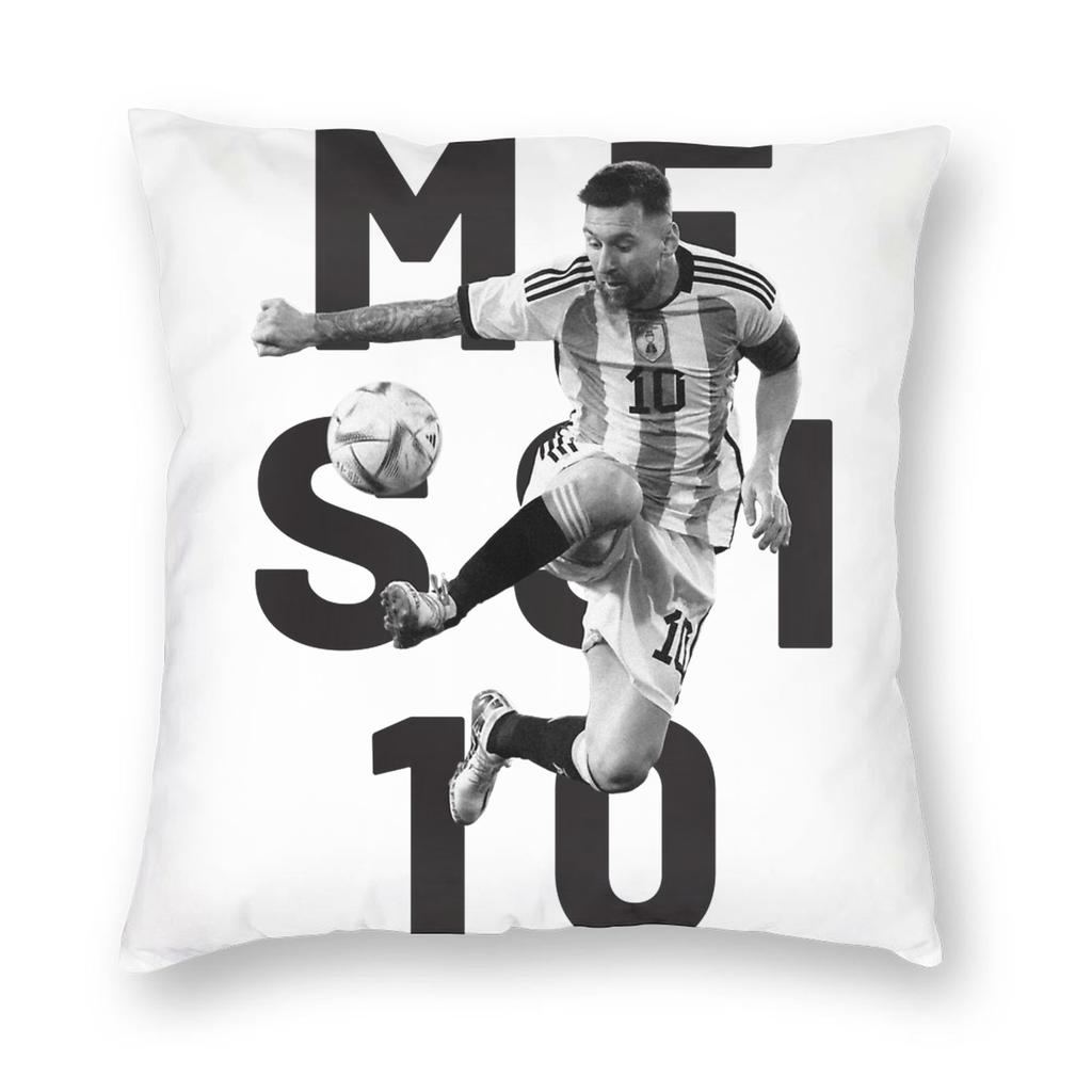 Football Messis Pillowcase Soft Fabric Cushion Cover Gift Throw Pillow Case Cover Home Zippered Xcm