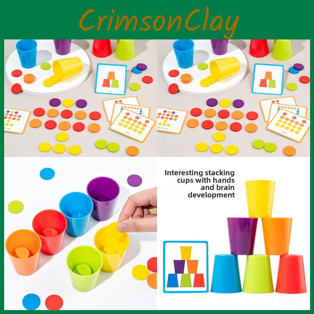 Color Classification Cup Overlapping Game Children Puzzle Toy For Skills Motor