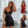 Camisón Babydoll para Mujer Encaje Transparente Sexy Camisola Vestido de Noche Encaje Floral Enagua Completa Cuello en V Vestido para Dormir