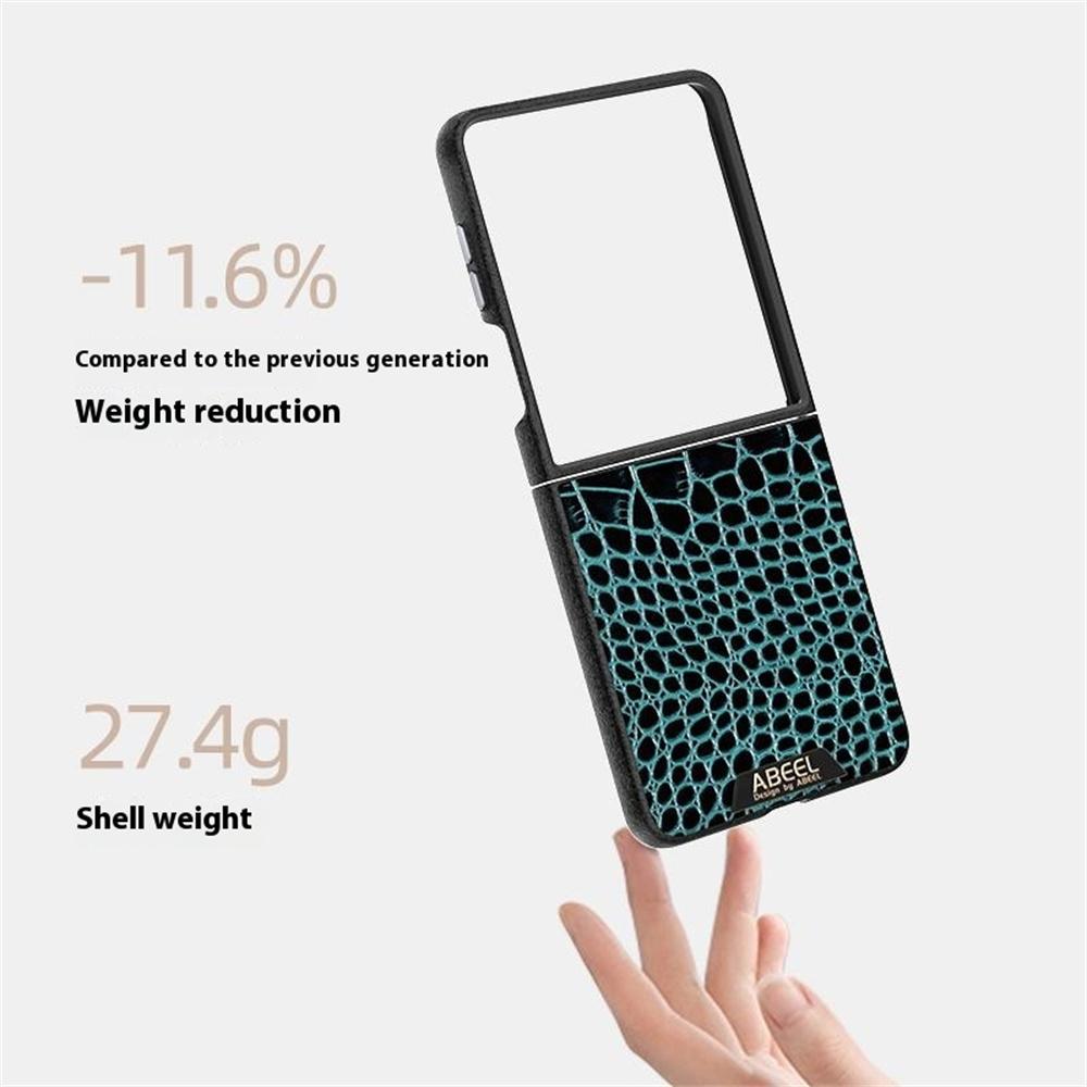 ABEEL For Samsung Galaxy Z Flip7 5G Case Compatible with MagSafe Crocodile Texture Micro-Embossing Back Cover