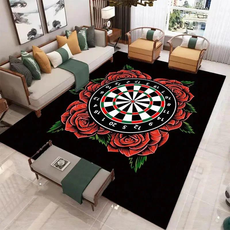 Sport Carpet Dart Board Arrow Floor Mat Dart Target Print Rugs Living Room Game Room Bedroom Rug Non-slip Door Mat Home Decor