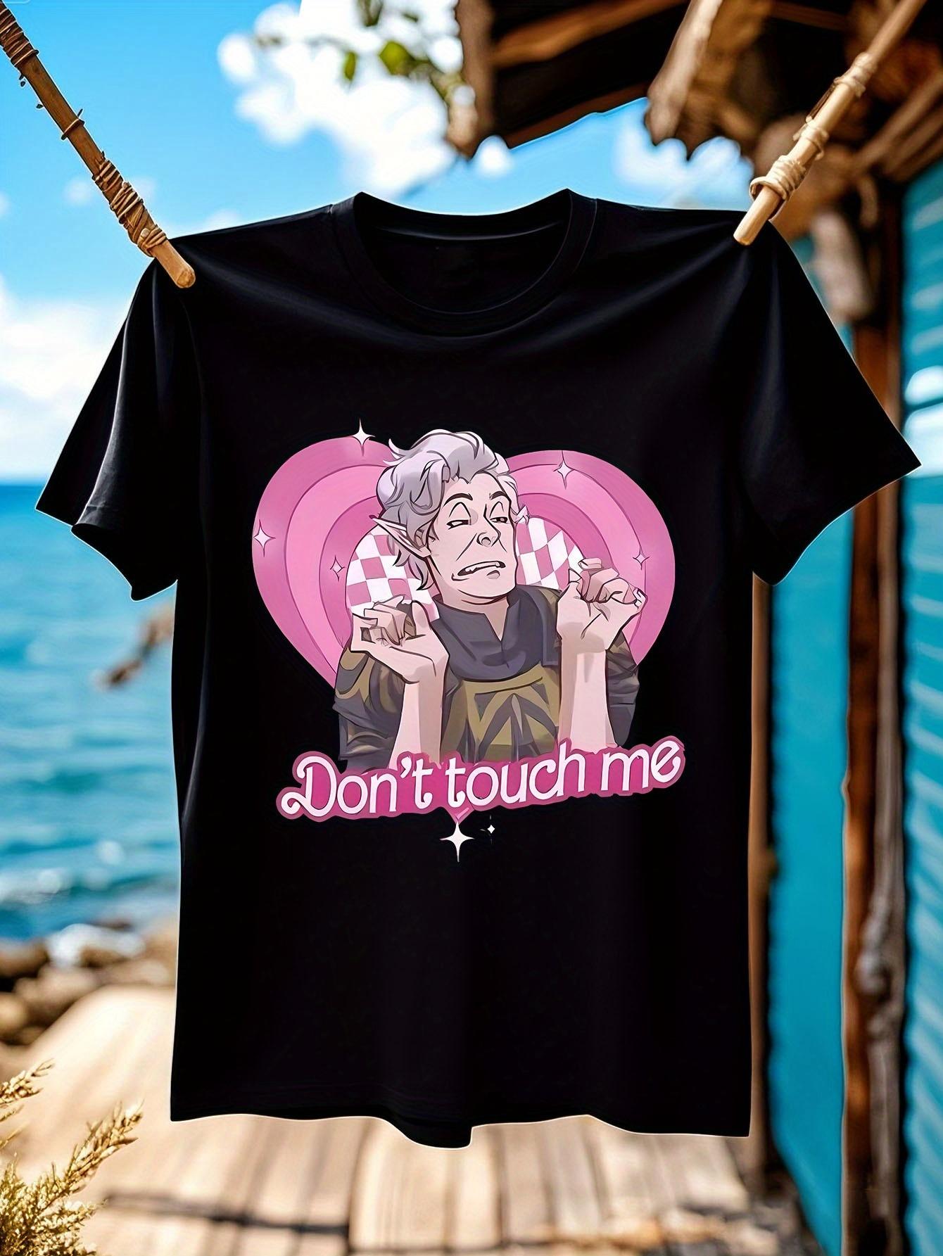 Funny Tshirt Funny Dont Touch Me Meme Graphic Tee - Black... XL