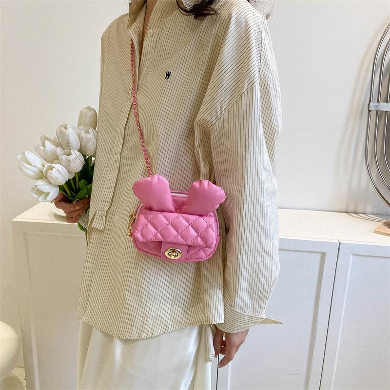 Rhombus embroidery thread fashion bag women's 2025 new Korean version solid color temperament small fragrant style niche design mini change bag