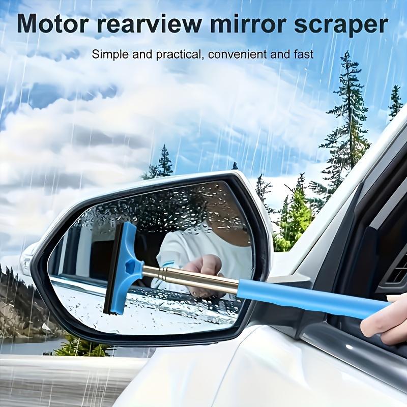 Car Rearview Mirror Wiper, Telescopic Squeegee for Auto Glass, Portable Water Cleaner Rod, Mini Automotive Cleaning Tool