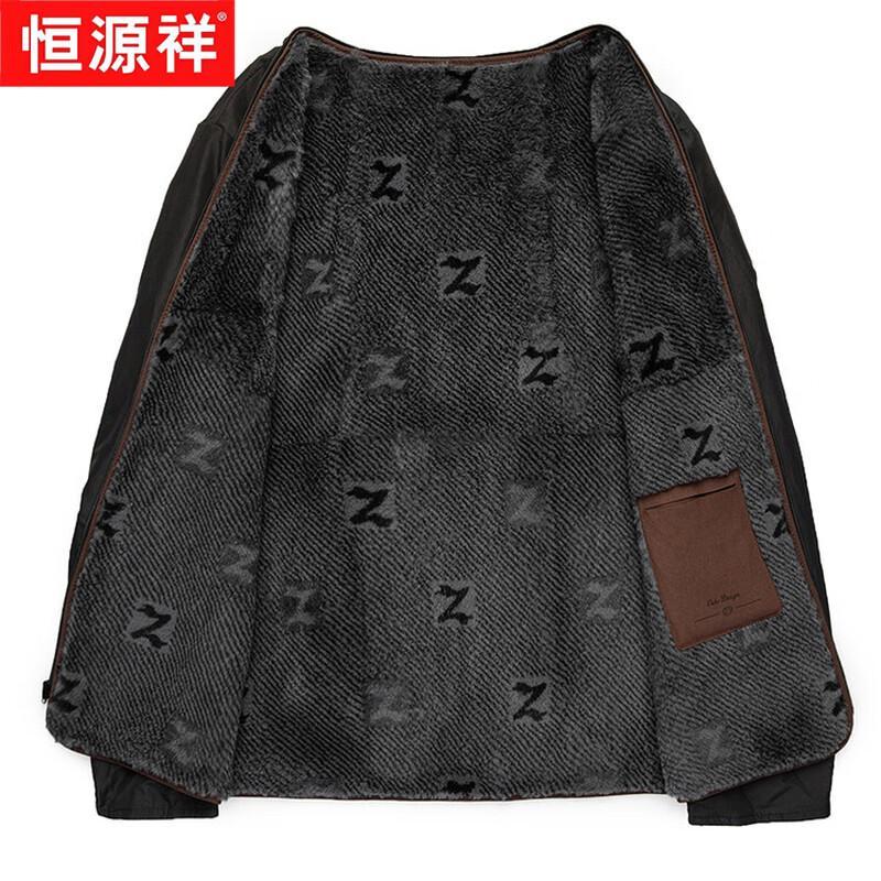 Hengyuanxiang Men's Winter Parka with Mink Fur Collar & Rabbit Fur Lining