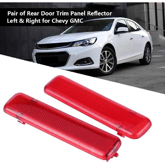 2005 2006 For Chevy Silverado Rear Door Reflector Rear Left Driver and Right Passenger Side Door Reflector Interior Door Trim Panel Red Fit for Chevy