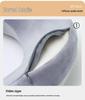 Blue Travel U-Shape Memory Foam Pillow: Foldable, Portable Neck Support with Buckle, Perfect for Naps.