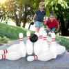 Kids Bowling Set with 10 Classical White Pins & 2 Balls Toddlers Indoor Outdoor Bowling Birthday Christmas Gifts for Boys Girls