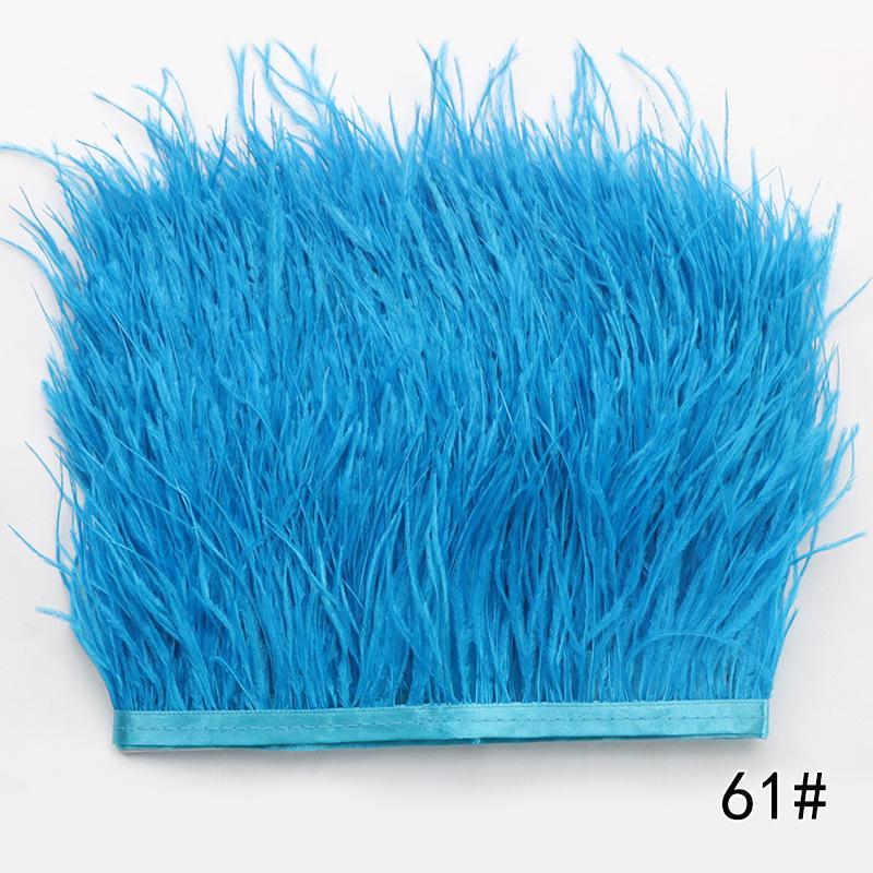 2M Ostrich Feather Cloth Edge 8-10 Cm Cuffs Clothing Skirt Decorative Accessories Color Ostrich Feather Cloth With Feathers