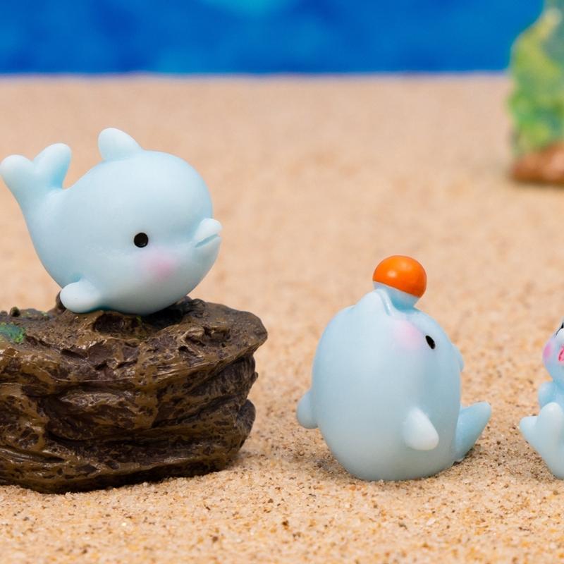 Mini Resin Dolphin,Miniature Dolphin Figures to Hide Landscape Decors Dollhouses Decors,Garden Aquariums Potted Ornament