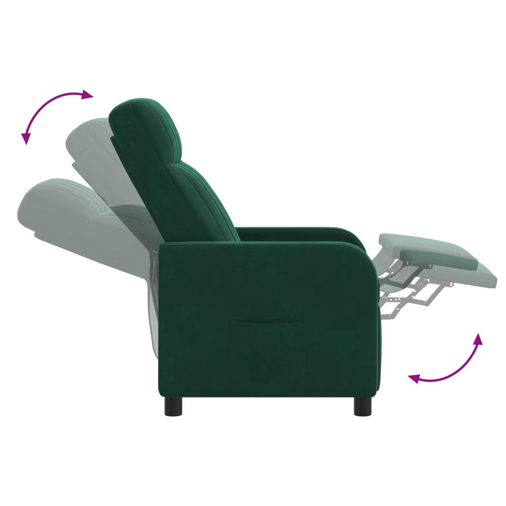 Massage Recliner Dark Green Velvet (V)