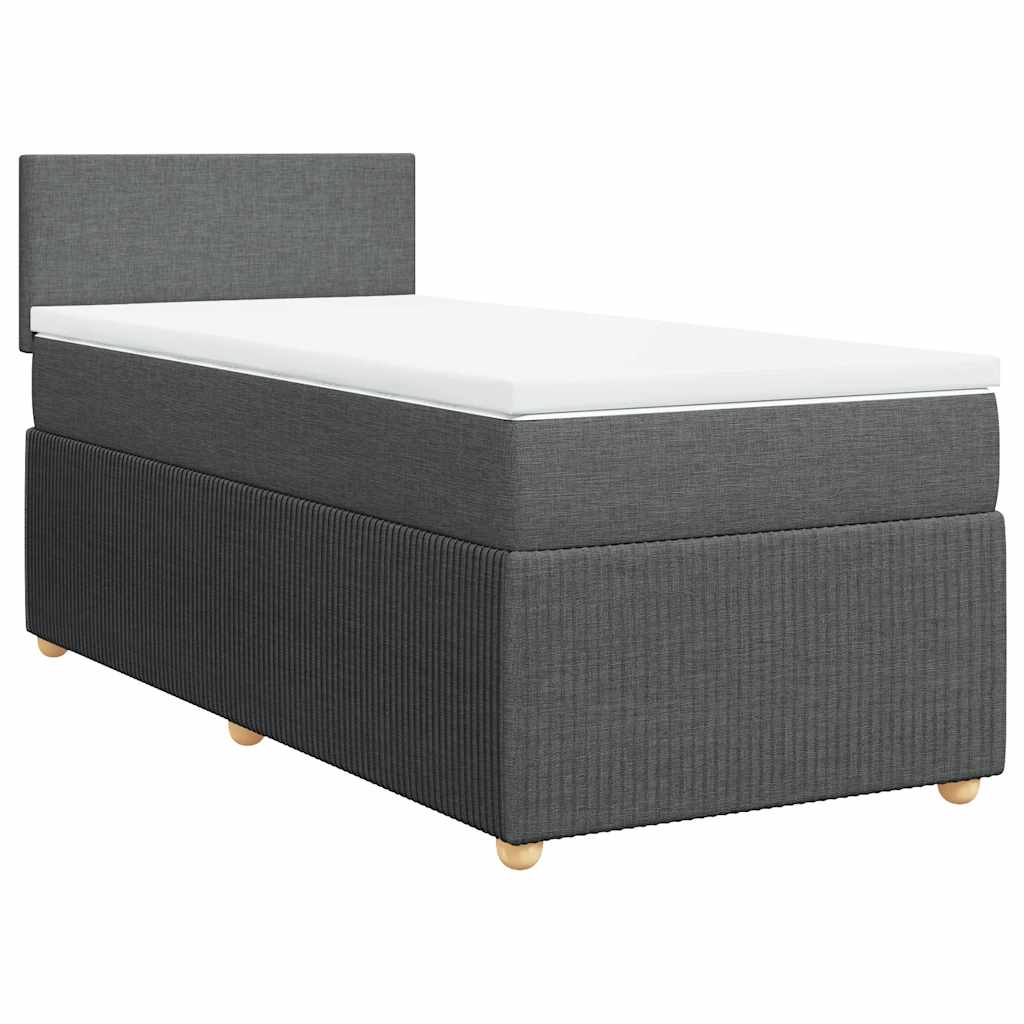 Box Spring Bed with Mattress Dark Gray 80 x 200 cm Fabric