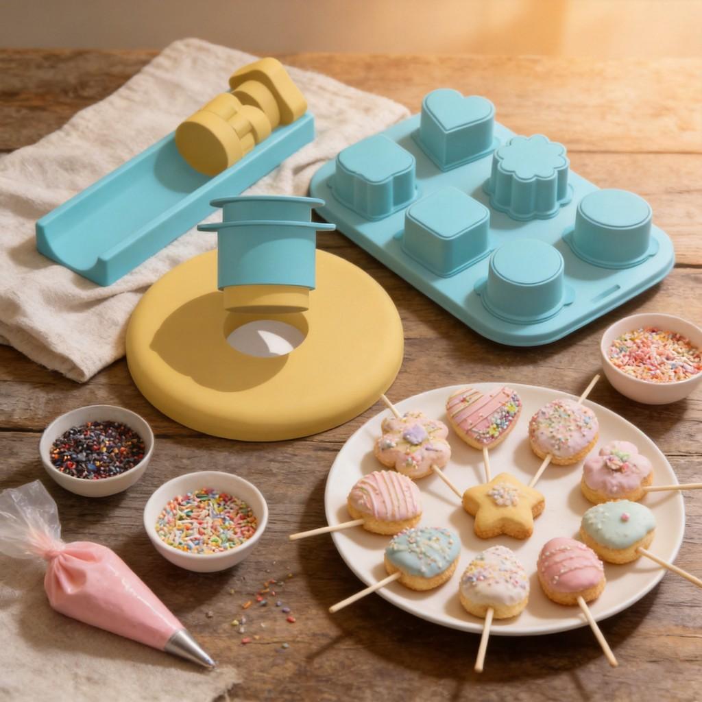 Cake Pop Mold Set For Home Baking Pla Material With Flower Shapes For Family And Bakery Use