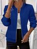 2025  station wish  TUME explosion autumn and winter solid color long-sleeved knitted zipper jacket women's clothing
