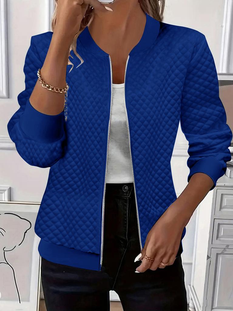 2025 station wish TUME explosion autumn and winter solid color long-sleeved knitted zipper jacket women's clothing