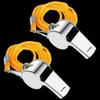 10-Pack Stainless Steel Whistles with Lanyards and Storage Box