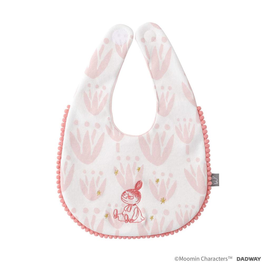 DADWAY MOOMIN BABY Moomin Baby Pompom Little Baby Shower Outing Bib Bib, My/Pink, BBMB006113200, Gift,