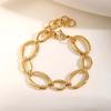 Stainless Steel Link Chain Bracelet Elliptical Lips Chain Stainless Steel Hand Chain  Women