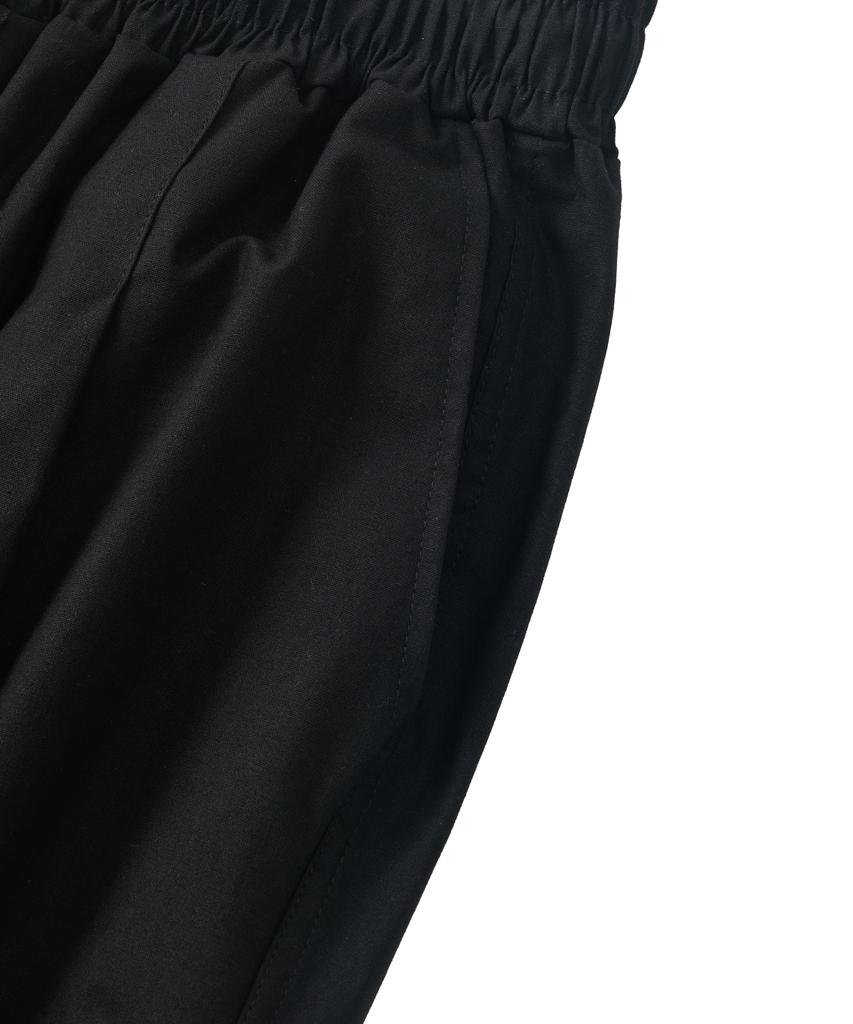 ANALOG MOOD Linen-Like Wide Pants (Black)