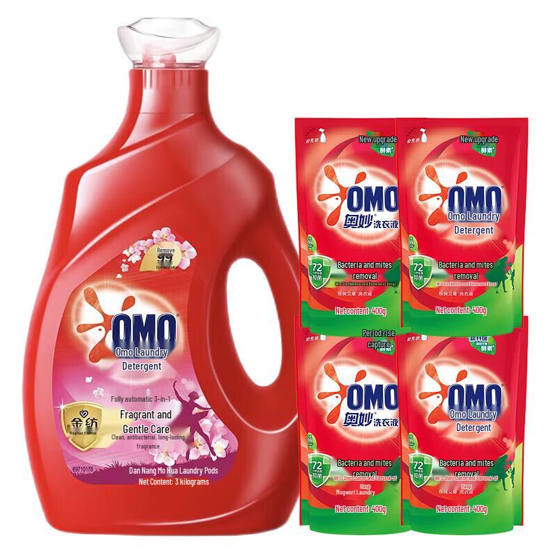 OMO Automatic Laundry Detergent Cherry Blossom (3KG + 4x400g Refills)