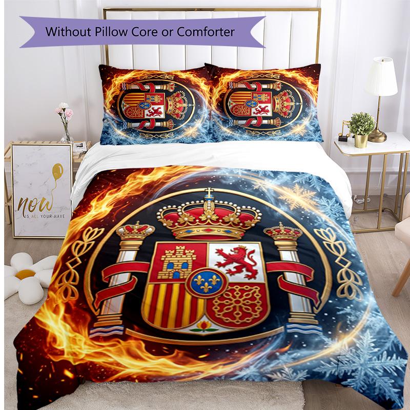 Set Lenzuola Stampate Caldo e Traspirante 3 Pezzi Spagna Calcio, Come Regalo per Inaugurazione Casa o Festa