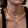 European and American Versatile Stainless Steel Thin Chain Multi-layer Necklace, Simple Spice Girl Style Ring Multi-layer Collarbone Chain Necklace