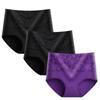 Set of 3 High-Waisted Women's Jacquard Panties - Sexy, Postpartum Abdomen Control, Hip Lift Design.