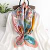 Satin Silk Square Scarf Women High Quality Shawl Flower Neckerchief Ladies Headband Hair Bands Print Foulard Hijab Wraps Bandana