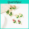 Floral Tulip Stud Earrings For Women Copper Glass Spring Fashion Jewelry