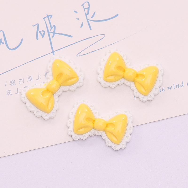 10 Pcs New Lovely Mixed Color Cartoon Bow Resin Scrapbook Diy Jewellery Hairpin Accessories Decorate Workmanship A66