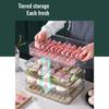 Stackable Dumpling Food Containers Clear Refrigerator Organizer with Lids Food Storage Box for Kitchen Fridge Non-stick