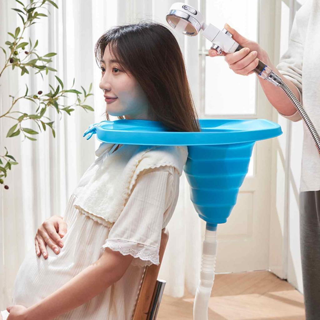 Hair Washing Basin for Home Vertical Shampooing Sink Tub with Drain Hose for Women Home Salon Hair Wash Supplies for Disabled