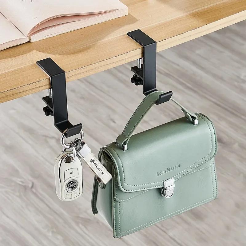 1pc Adjustable Desk Edge Hook Gaming Headset Desk Hanger Backpack Storage Hanging Hook Holder Punch-free Home Office Organizer