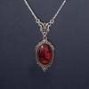 Victoria Bronze Necklace with Red Stone Pendant