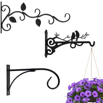 2/4/10 Piezas Gancho de Pared Soporte para Maceta Europa Vintage Hierro Forjado Soporte para Flores Decoración de Jardín Soporte de Cesta Colgante de Pared