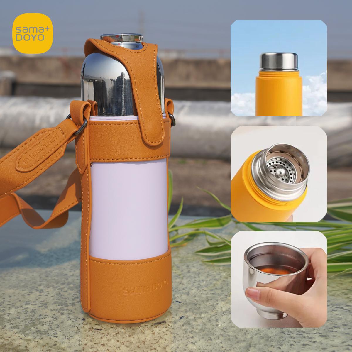 

SAMADOYO-Tea Making Cup, Portable Tea Cup, 304 Stainless Steel, Double Layer, Car Mounted Water Cup 400ML лаванды фиолетового