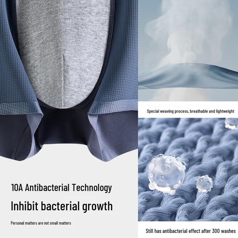 HLA Men's 10A Antibacterial Modal Boxer Briefs 3-Pack