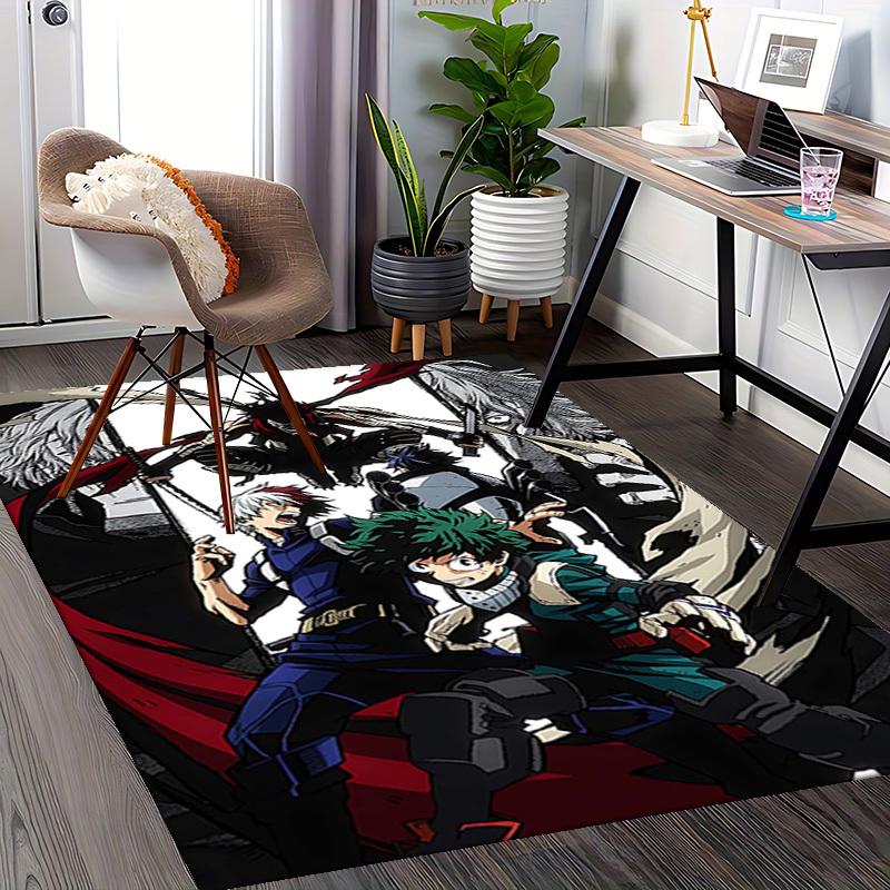 1 Stück My Hero Academia Stuhlmatte - Anime Cartoon Design Büroteppich, Rutschfester Teppich für Schreibtisch, Geeignet für Heimdekoration, Wohnzimmer, Schlafzimmer, Spielzimmer,