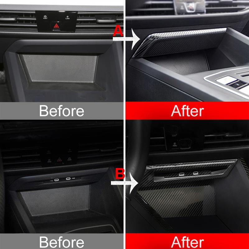Edelstahl Auto Innen Zentrale Steuerung USB Port Trim Rahmen Abdeckung Für Volkawagen VW Golf 8 MK8 2022 Zubehör