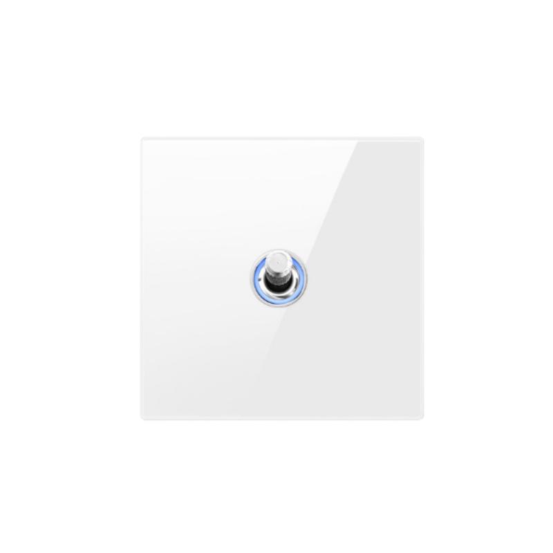 Hvit herdet glass Europeisk Vintage vippebryter for vegglampe, 110-250V 1-polet 2-veis Elektrisk på/av med LED-indikator